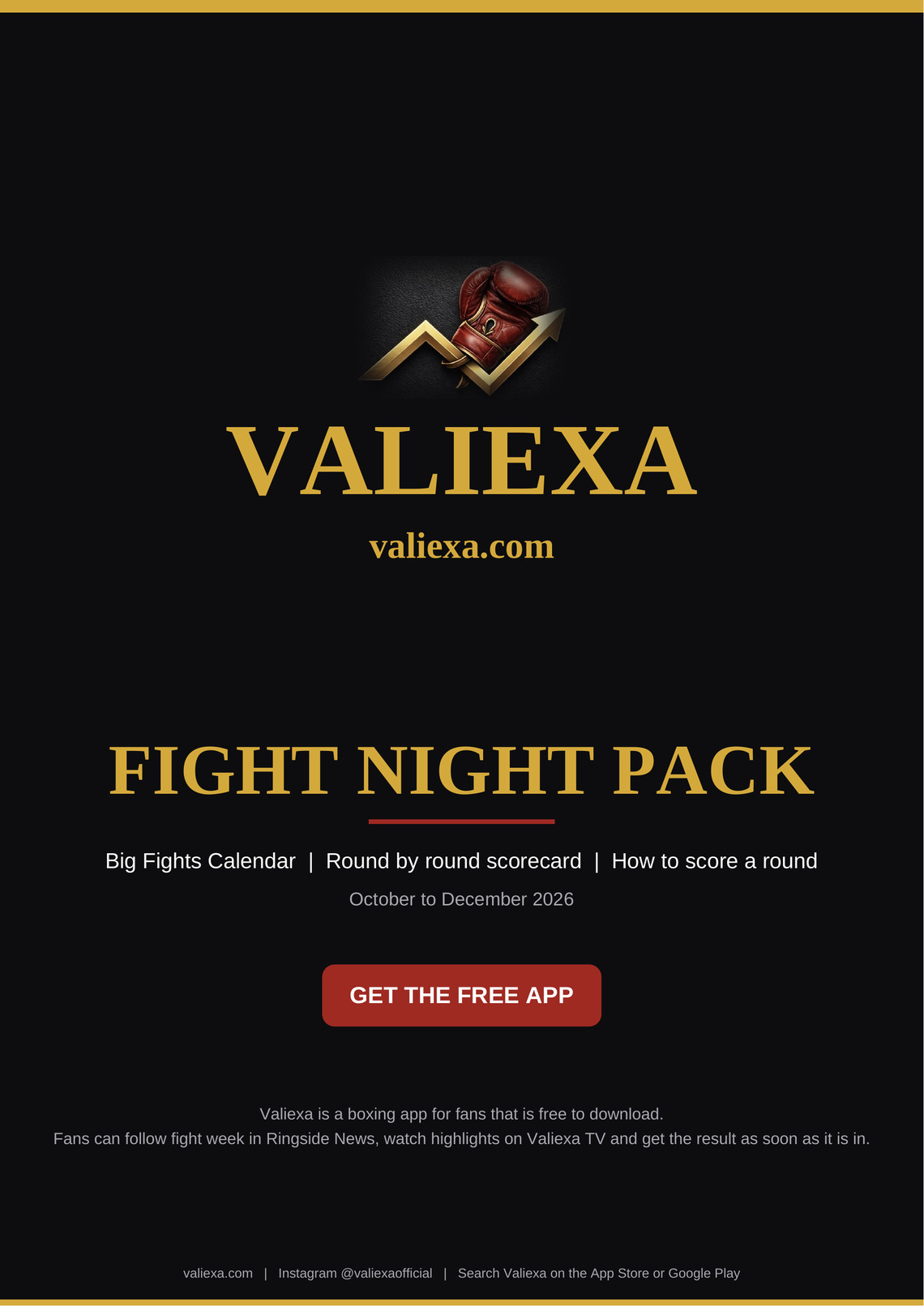 Cover of the Valiexa Fight Night Pack PDF